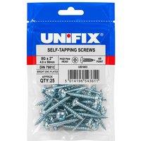 Unifix Self-Tapping Screws Pozi Pan Head AB DIN 7981C BZP - 8G x 2" in Silver