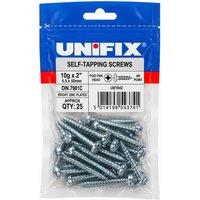 Unifix Self-Tapping Screws Pozi Pan Head AB DIN 7981C BZP - 10G x 2" in Silver