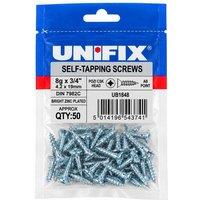 Unifix Self-Tapping Screws Pozi Csk Head AB DIN 7982C BZP - 8G x 3/4" in Silver