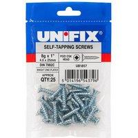 Unifix Self-Tapping Screws Pozi Csk Head - 8G x 1" (4.0 x 40mm) in Silver
