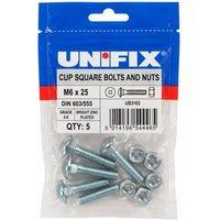 Unifix Grade 4.8 Cup Square Hex Bolts & Nuts Bag of 5 - Box of 25 in Silver
