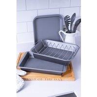 Baker & Salt Non-Stick 3 Piece Large Dinner Party Set in Silver