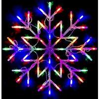 Almineez Christmas 50 LED Snowflake Lights Flashing Silhouette Decoration Multi Coloured