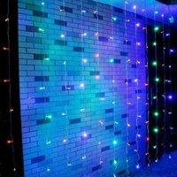 AKA 712 LED 6m x 3m Multicolour Curtain Lights, 8 Modes, Mains Powered
