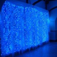 AKA 712 LED 6m x 3m Blue Curtain Lights, 8 Modes, Mains Powered
