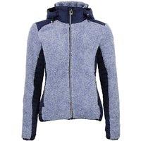Peak Mountain Women's Two-Tone Zip-Up Hoodie Fleece For in Blue | Size: Large