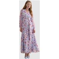 Hobbs London Women's Thea V-Neck Long Sleeve Maxi Dress in Baby Blue | Size: 6