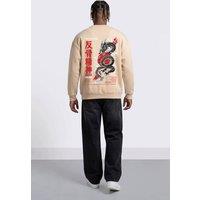 LONDON ATTITUDE Men's Tokyo After Dark Graphic Sweatshirt in Nude | Size: 2XL