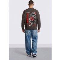 LONDON ATTITUDE Men's Tokyo After Dark Graphic Sweatshirt in Chocolate | Size: Medium