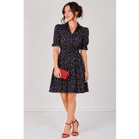 Love Sunshine Women's Navy Ditsy Floral Tea Dress | Size: XL