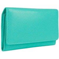 Woodland Leathers Women's Women's Leather RFID Purse Wallet in Turquoise