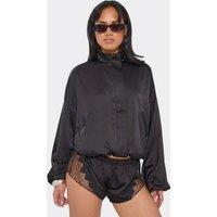 EGO Women's Long Sleeve Zip High Neck Jacket in Black | Size: 14