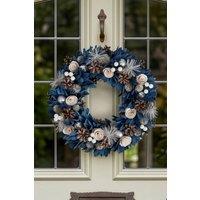 Dibor Twilight Trimmings Christmas Wreath, 39cm in Blue | Size: Medium