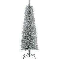 HOMCOM Artificial Pencil Christmas Tree with Branches in White | Size: 6ft