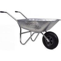 The Handy 65L Galvanised Steel Wheelbarrow with Puncture-Proof Tyre in Grey | Size: 1 Pack