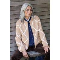 WoolOvers Women's Check Zip Cardigan | Size: Large
