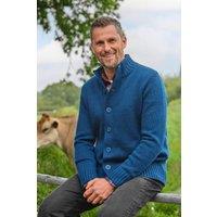 WoolOvers Men's Mens 100% Pure Wool Button Everyday Cardigan in Dark Navy | Size: XL