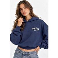 Hiccup Women's Oversized Graphic Print Sweatshirt in Navy | Size: Large