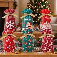 YnysTec 30 Pcs Christmas Drawstring Gift Bags for Presents, Wrapping & Storage in Red