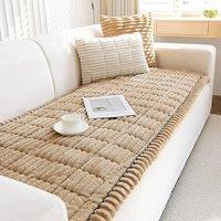 YnysTec Plush Pet Sofa Bed Cover Thick Soft Non Slip Furniture Protector in Khaki | Size: 70 cm x 70 cm