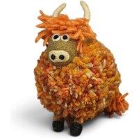 Pachamama Duncan The Highland Cow Felted Ornament With Knitted Accessories