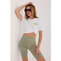 Love Lace Women's Everyday Ribbed Oversized Cycling Shorts in Khaki | Size: XS