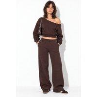 Hiccup Women's Mid-Waist Straight Leg Sweatpants in Chocolate | Size: XS