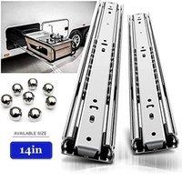 YnysTec 200mm-700mm Heavy Duty Fully Extension Ball Bearing Drawer Runners in Silver | Size: 200mm