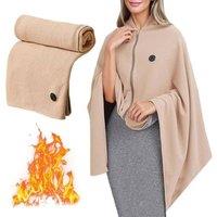 YnysTec Wearable Warm Shawl Washable Leg Cover New USB Electric Heated Blanket in Beige