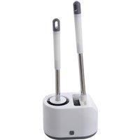Garden Sanctuary Toilet Bowl Silicone & Nylon Brushes Combo Set in Off-White