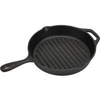 Garden Sanctuary Cast Iron Grill Pan with Pouring Spouts in Black