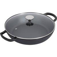 Garden Sanctuary Cast Iron Wok with Lid & Handles in Black