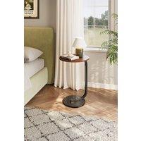 H&O Direct Metal Side Table with E1 MDF Tabletop in Walnut