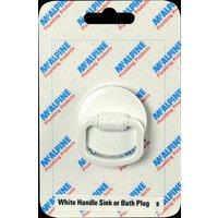 McAlpine CARD-9 Durable Rubber Sink Or Bath Plug With Handle - WP2H, White