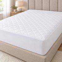 Homes-Linen Waterproof Mattress Protector Quilted Soft Anti Allergy Cover in White | Size: Small Double