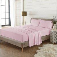 Homes-Linen Flannelette Extra Deep Fitted Sheet 40cm 100% Brushed Cotton Warm in Pink | Size: Single