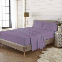 Homes-Linen Flannelette Extra Deep Fitted Sheet 40cm 100% Brushed Cotton Warm in Lilac | Size: Single