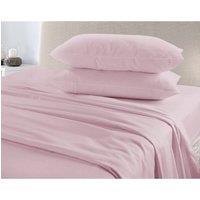 Homes-Linen Flannelette Sheet Set 100% Brushed Cotton Soft Warm Bedding in Pink | Size: King