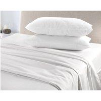 Homes-Linen Flannelette Sheet Set 100% Brushed Cotton Soft Warm Bedding in White | Size: Single