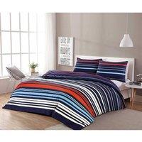 Homes-Linen Pedro Printed Polycotton Duvet Cover Set Soft Easy Care Bedding | Size: King