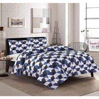 Homes-Linen Casper Printed Easy Care Duvet Cover Set Soft Touch Quilt Cover | Size: Single