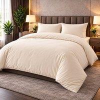 Homes-Linen 400 Thread Count 100% Egyptian Cotton Duvet Cover Set Hotel in Cream | Size: King