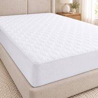 Homes-Linen Cooling Mattress Protector Breathable Airflow 30cm Deep Fitted in White | Size: Super King