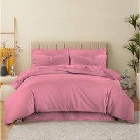 Homes-Linen 180 Thread Count Percale Duvet Cover Set Non Iron Polycotton Bedding in Rose | Size: Single