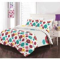 Homes-Linen Penelope Printed Polycotton Duvet Cover Set Soft Easy Care Bedding | Size: Super King