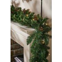 Dibor Traditional Melrose Pre-Lit Decorative Christmas Garland L180cm in Green | Size: Large