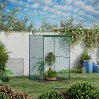 OUTSUNNY Fruit Cage, Plant Protection Tent, 1.2 x 1.2 x 1.8m in Green
