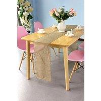 Neel Blue Hessian Table Runner, 29cm x 275cm Jute Fabric Dining Tableware in Beige | Size: 29 cm x 275 cm