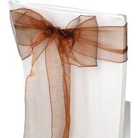 Neel Blue Organza Chair Sashes Wider Fuller Bow for Party Decoration, 17cm x 280cm in Light Brown | Size: 17 cm x 280 cm