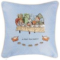 Signare Tapestry Cushion Cover - Alice In Wonderland Tea Party in Light Blue | Size: 45 cm x 45 cm